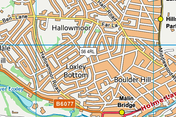 S6 4RL map - OS VectorMap District (Ordnance Survey)