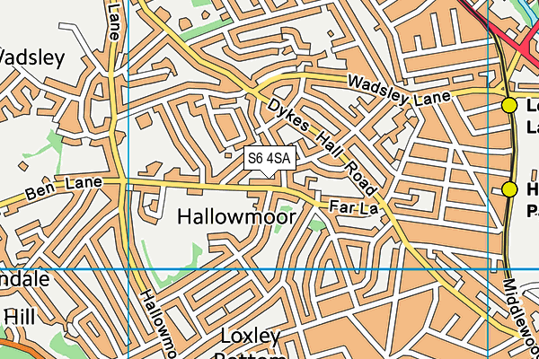 S6 4SA map - OS VectorMap District (Ordnance Survey)