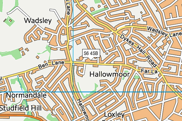 Wisewood Methodist Church map (S6 4SB) - OS VectorMap District (Ordnance Survey)