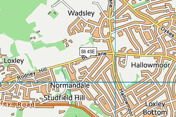 S6 4SE map - OS VectorMap District (Ordnance Survey)