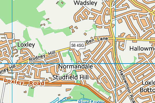 S6 4SG map - OS VectorMap District (Ordnance Survey)