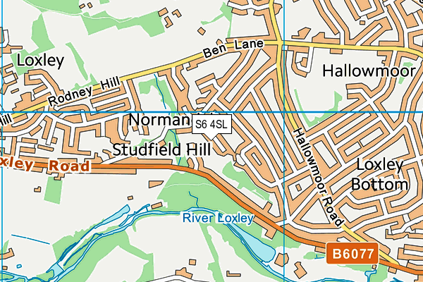 S6 4SL map - OS VectorMap District (Ordnance Survey)