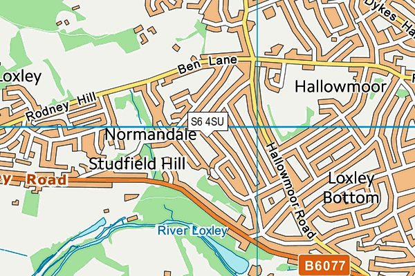 S6 4SU map - OS VectorMap District (Ordnance Survey)