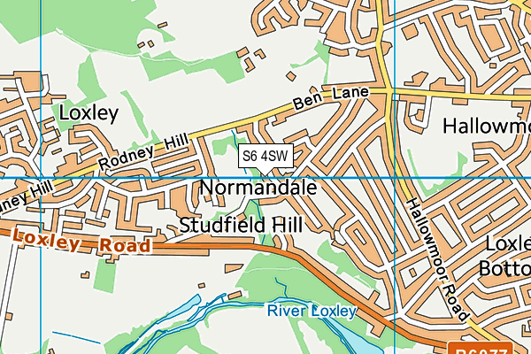 S6 4SW map - OS VectorMap District (Ordnance Survey)