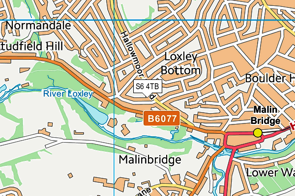 S6 4TB map - OS VectorMap District (Ordnance Survey)