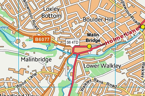 S6 4TD map - OS VectorMap District (Ordnance Survey)