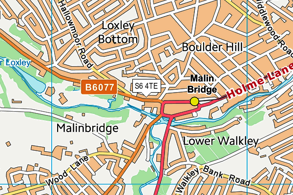 S6 4TE map - OS VectorMap District (Ordnance Survey)