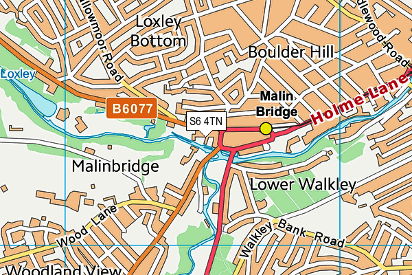 S6 4TN map - OS VectorMap District (Ordnance Survey)