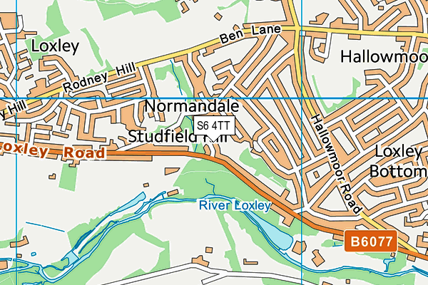 S6 4TT map - OS VectorMap District (Ordnance Survey)
