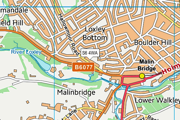 S6 4WA map - OS VectorMap District (Ordnance Survey)