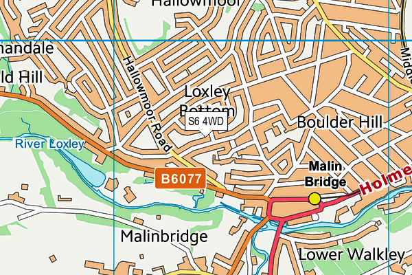 S6 4WD map - OS VectorMap District (Ordnance Survey)