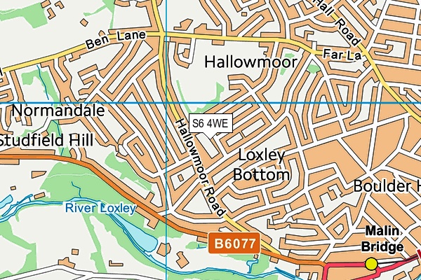 S6 4WE map - OS VectorMap District (Ordnance Survey)