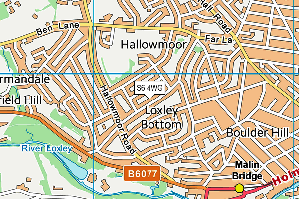 S6 4WG map - OS VectorMap District (Ordnance Survey)