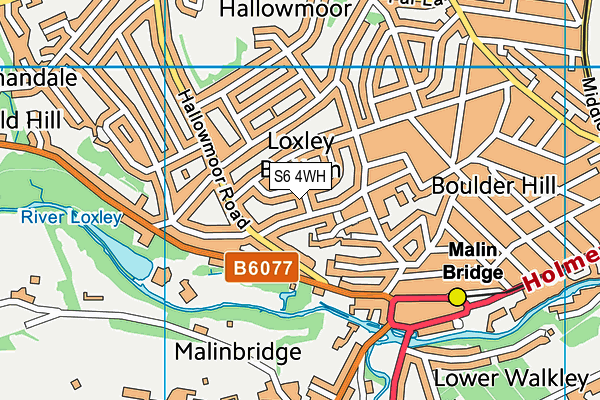 S6 4WH map - OS VectorMap District (Ordnance Survey)