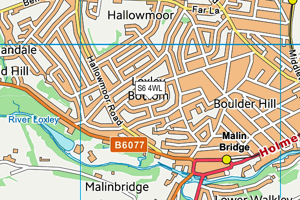 S6 4WL map - OS VectorMap District (Ordnance Survey)