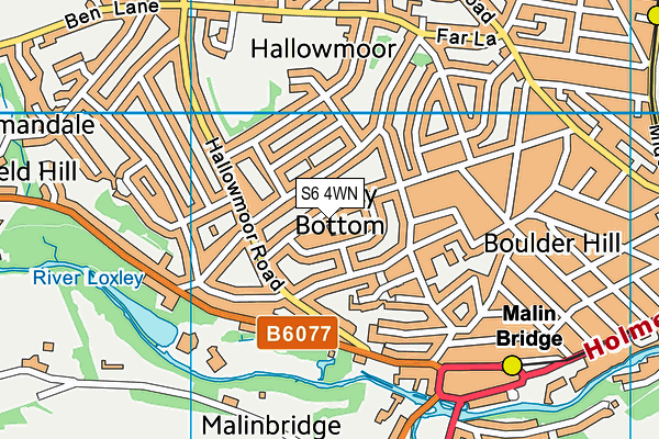 S6 4WN map - OS VectorMap District (Ordnance Survey)