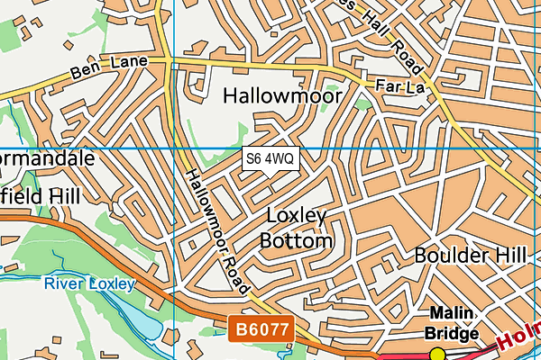 S6 4WQ map - OS VectorMap District (Ordnance Survey)