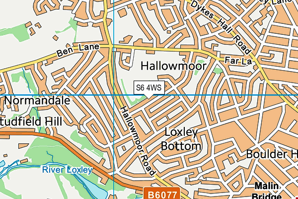 S6 4WS map - OS VectorMap District (Ordnance Survey)