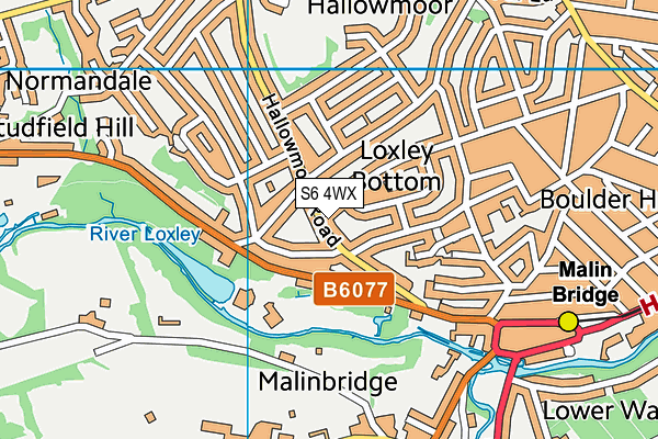 S6 4WX map - OS VectorMap District (Ordnance Survey)