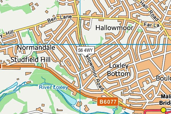 S6 4WY map - OS VectorMap District (Ordnance Survey)