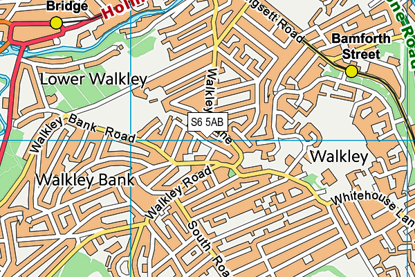 S6 5AB map - OS VectorMap District (Ordnance Survey)