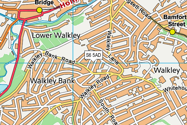 S6 5AD map - OS VectorMap District (Ordnance Survey)