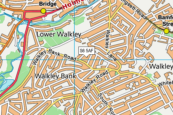 S6 5AF map - OS VectorMap District (Ordnance Survey)