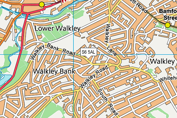 S6 5AL map - OS VectorMap District (Ordnance Survey)