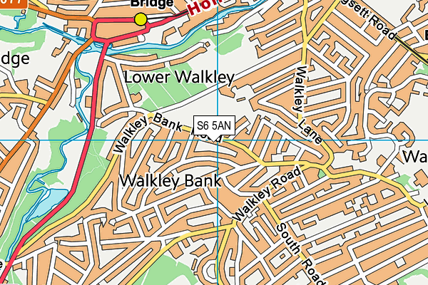 S6 5AN map - OS VectorMap District (Ordnance Survey)