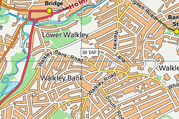 S6 5AP map - OS VectorMap District (Ordnance Survey)