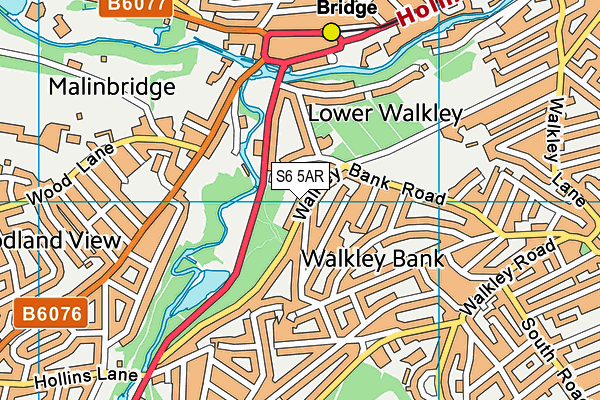 S6 5AR map - OS VectorMap District (Ordnance Survey)