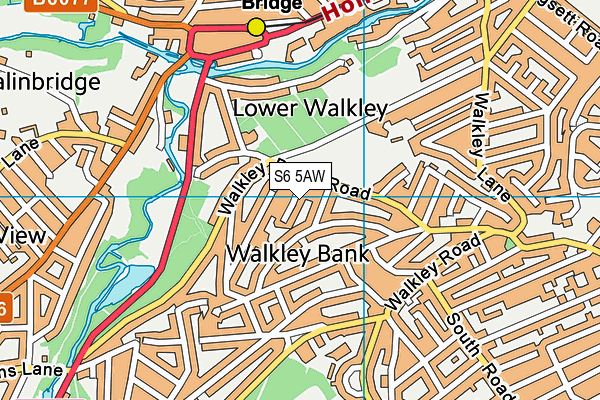 S6 5AW map - OS VectorMap District (Ordnance Survey)