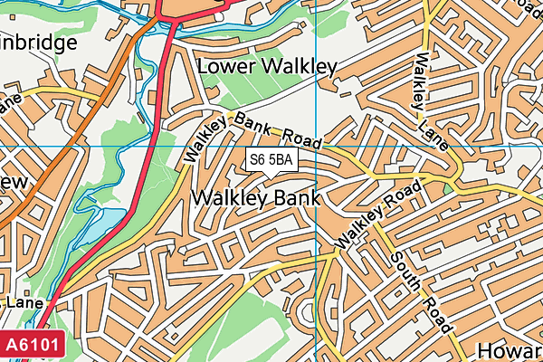 S6 5BA map - OS VectorMap District (Ordnance Survey)