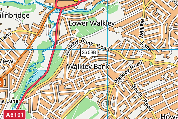 S6 5BB map - OS VectorMap District (Ordnance Survey)