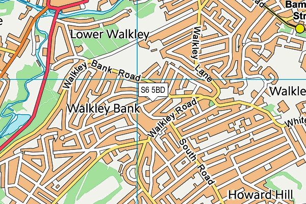 S6 5BD map - OS VectorMap District (Ordnance Survey)