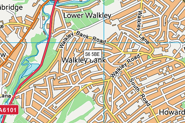 S6 5BE map - OS VectorMap District (Ordnance Survey)