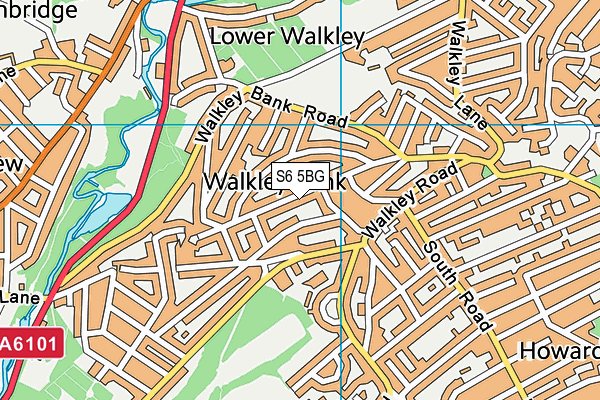 S6 5BG map - OS VectorMap District (Ordnance Survey)