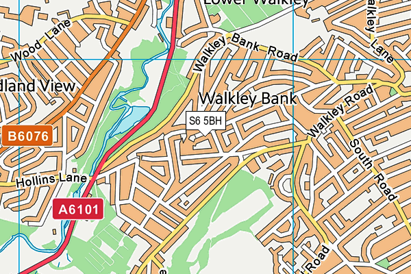 S6 5BH map - OS VectorMap District (Ordnance Survey)