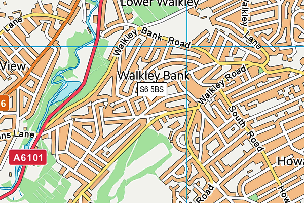 S6 5BS map - OS VectorMap District (Ordnance Survey)