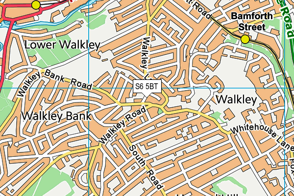 S6 5BT map - OS VectorMap District (Ordnance Survey)