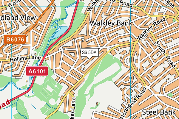 S6 5DA map - OS VectorMap District (Ordnance Survey)