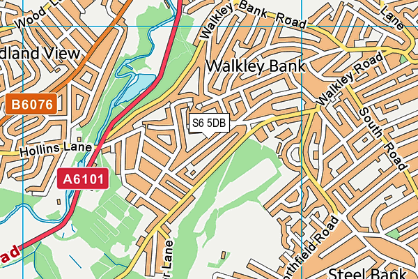 S6 5DB map - OS VectorMap District (Ordnance Survey)
