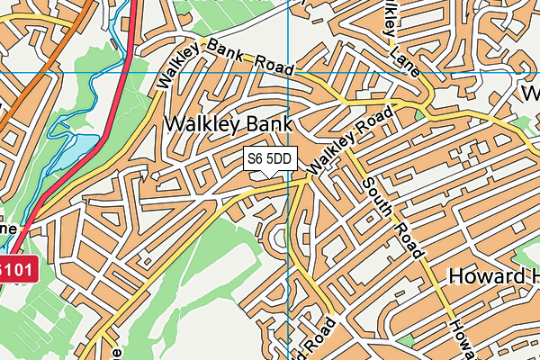 S6 5DD map - OS VectorMap District (Ordnance Survey)
