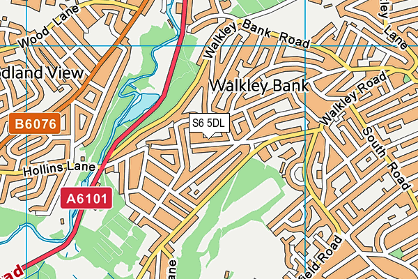 S6 5DL map - OS VectorMap District (Ordnance Survey)