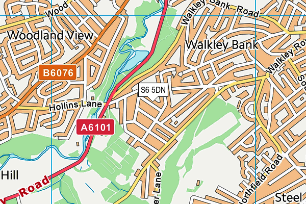 S6 5DN map - OS VectorMap District (Ordnance Survey)