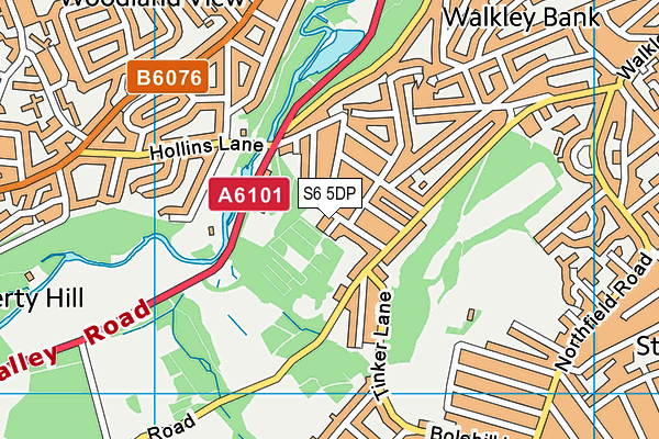 S6 5DP map - OS VectorMap District (Ordnance Survey)