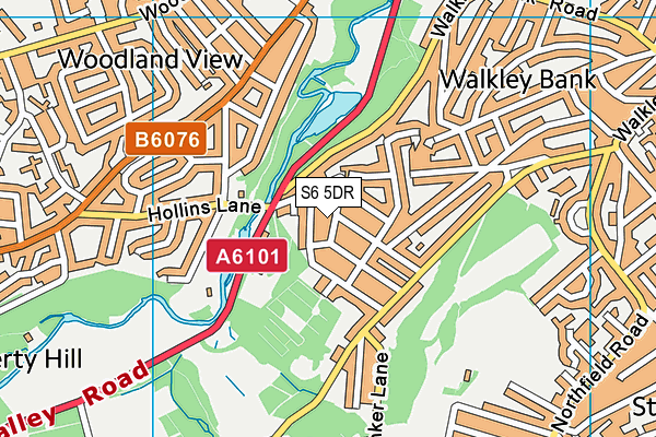 S6 5DR map - OS VectorMap District (Ordnance Survey)