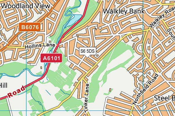 S6 5DS map - OS VectorMap District (Ordnance Survey)