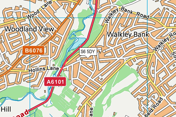 S6 5DY map - OS VectorMap District (Ordnance Survey)