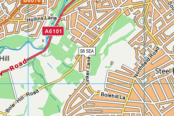 S6 5EA map - OS VectorMap District (Ordnance Survey)